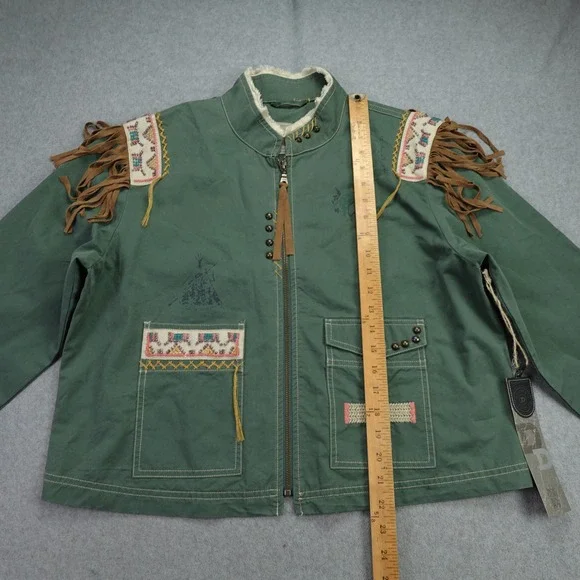Double D Ranch Jacket Womens Large Green Captured Scout Western Embroidered - Picture 9 of 16